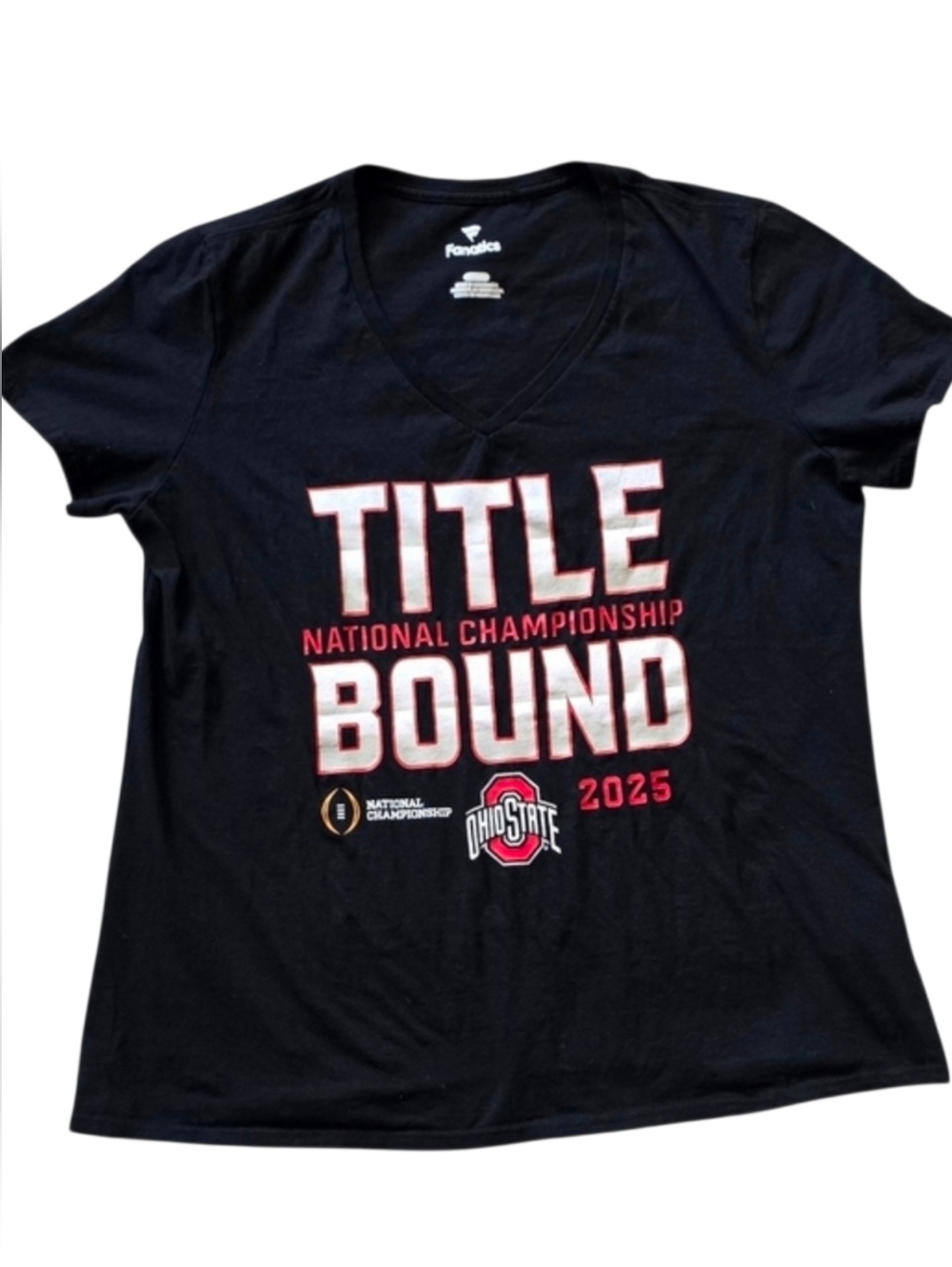 Ohio State Buckeyes XL National Championship V Neck Tee Shirt Extra Large